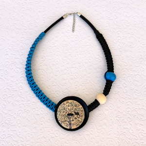 Unikatna ogrlica - Plavo - Crno